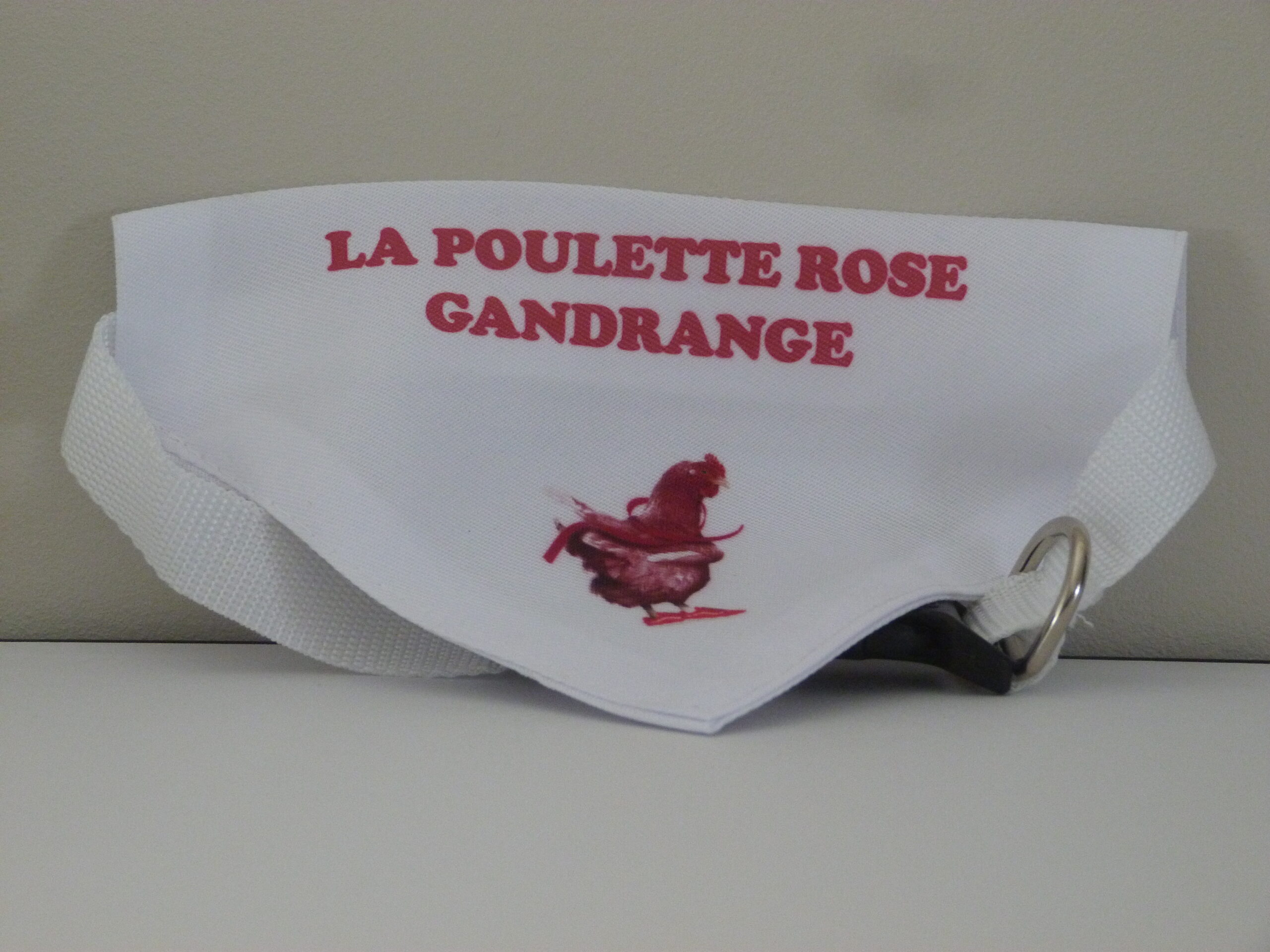 Bandana-collier animal "La Poulette Rose"