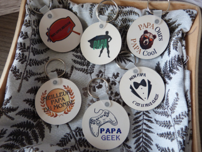 Porte-clés MDF "Fête des Pères"